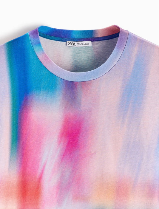 Zara T-shirt à imprimé abstrait