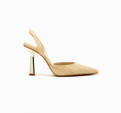 Zara - Escarpins à talons hauts en raphia