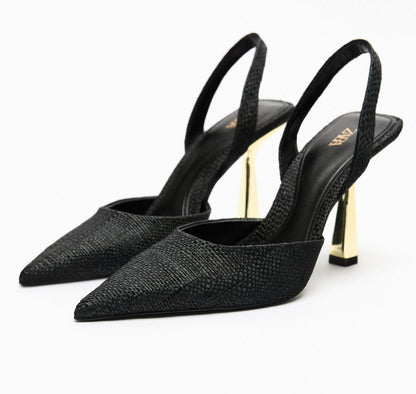 Zara - Escarpins à talons hauts en raphia