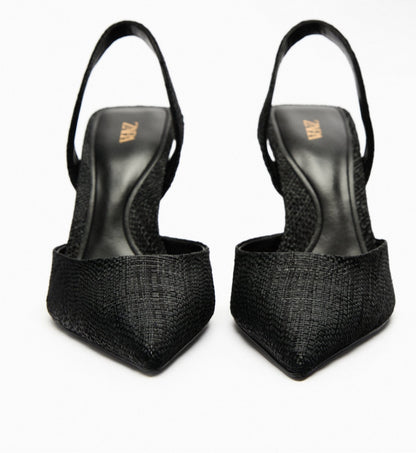 Zara - Escarpins à talons hauts en raphia