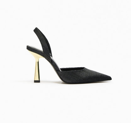 Zara - Escarpins à talons hauts en raphia