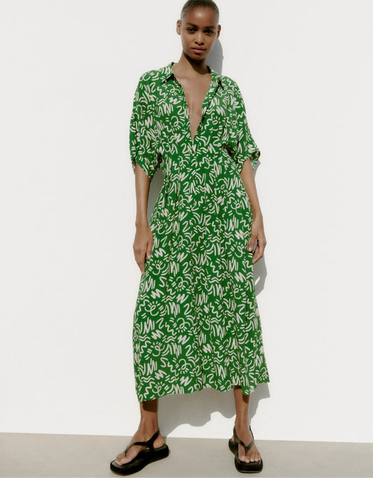 Zara Long Print Dress