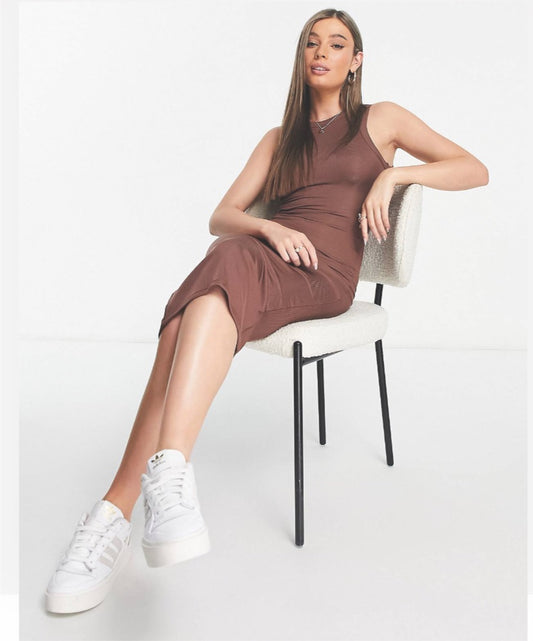 STRADIVARIUS Ribbed Midi Dress